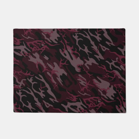 Dunkelrote Camouflage Fußmatte (Vorderseite)