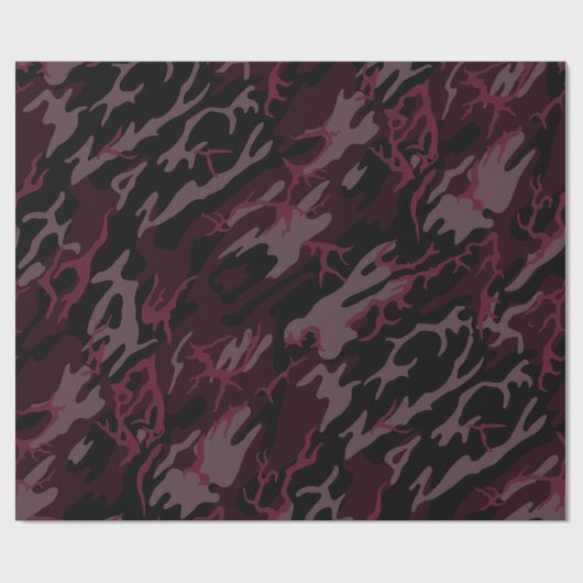 Dunkelrote Camouflage Geschenkpapier (Flach)