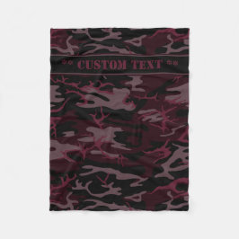 Dunkelrote Camouflage mit kundenspezifischem Text Fleecedecke