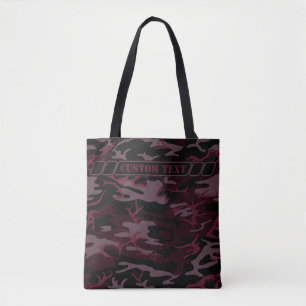 Dunkelrote Camouflage-Tasche mit Tasche