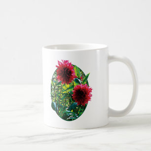 Dunkelrote Dahlien Kaffeetasse