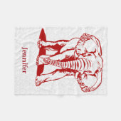 Dunkelrote Elefantenlinie Zeichnend Fleecedecke (Vorderseite (Horizontal))