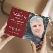 Dunkelrote Feier des Lebens mit Beerdigung des Fot Einladung