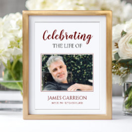 Dunkelrote Feier des Lebens mit Beerdigung des Fot Poster