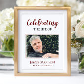 Dunkelrote Feier des Lebens mit Beerdigung des Fot Poster