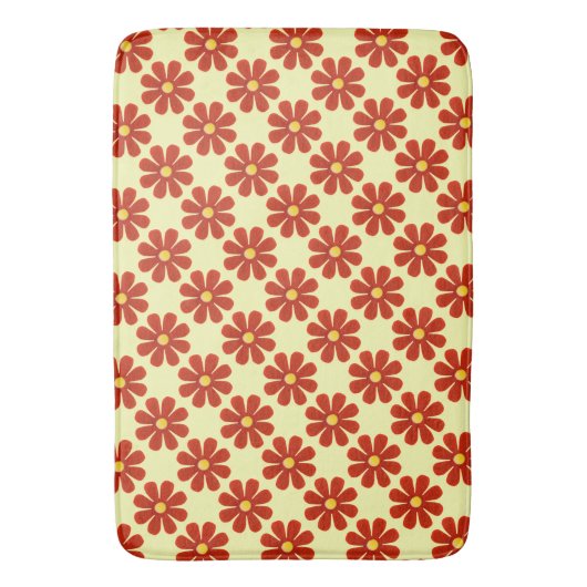 Dunkelrote Frühlingshäufigkeit, hellgelber Hinterg Badematte (Vorderseite Vertikal)