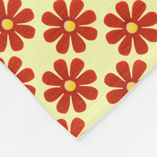 Dunkelrote Frühlingshäufigkeit, hellgelber Hinterg Fleecedecke (Ecke)