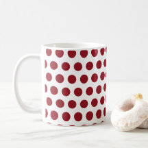 Dunkelrote gepunktete Weihnachts-Kaffeetasse