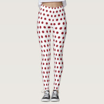Dunkelrote gepunktete Weihnachtsleggings