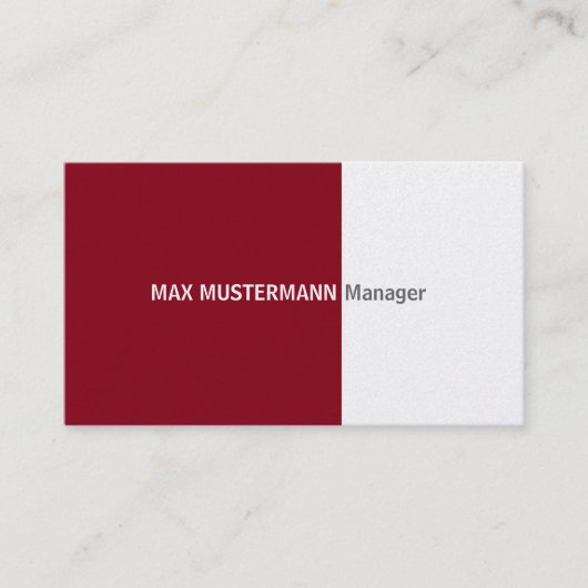 Dunkelrote Gold Visitenkarte (Vorderseite)