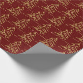 Dunkelrote Goldbaumen Frohe Weihnachtswrapping Pap Geschenkpapier (Ecke)