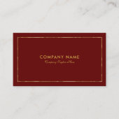 Dunkelrote Goldgrenze und Typografie Visitenkarte (Vorderseite)