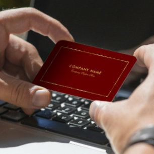 Dunkelrote Goldgrenze und Typografie Visitenkarte