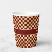 Dunkelrote Goldkarton Pappbecher (Rechts)