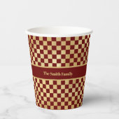 Dunkelrote Goldkarton Pappbecher (Vorderseite)