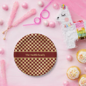 Dunkelrote Goldkarton Pappteller (Party)