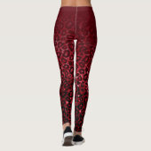 Dunkelrote Gradient-Leopard-Printmedien Leggings (Rückseite)