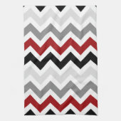 Dunkelrote graue Schwarz-weiße Zickzack Küchentuch (Vertikal)