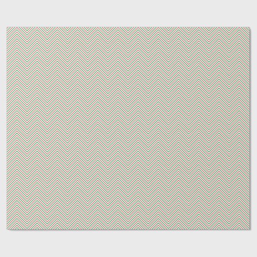 Dunkelrote, grüne und weiße Zickzack Linie Geschenkpapier (Flach)