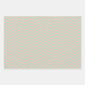 Dunkelrote, grüne und weiße Zickzack Linie Geschenkpapier Set (Vorderseite 3)