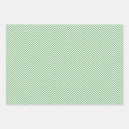 Dunkelrote, grüne und weiße Zickzack Linie Geschenkpapier Set (Vorderseite 2)