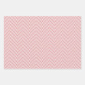 Dunkelrote, grüne und weiße Zickzack Linie Geschenkpapier Set (Vorderseite)