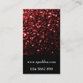 Dunkelrote Imitate glänzen Glitzer Glitzern und sc Visitenkarte (Rückseite)