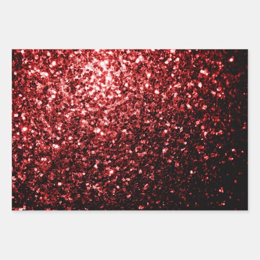 Dunkelrote Imitate Glitzer Glitzern Geschenkpapier Set (Vorderseite)