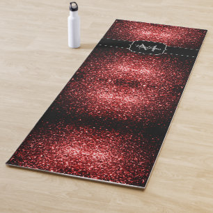 Dunkelrote Imitate Glitzer Glitzern Glamour Monogr Yogamatte