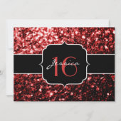 Dunkelrote Imitate Glitzer Glitzern Glamour Sweet  Einladung (Vorderseite)