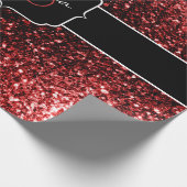 Dunkelrote Imitate Glitzer Glitzern Glamour Sweet  Geschenkpapier (Ecke)