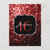 Dunkelrote Imitate Glitzer Glitzern Glamour Sweet Postkarte (Vorderseite)