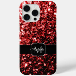Dunkelrote Imitate Glitzer Glitzern Monogram Case-Mate iPhone Hülle