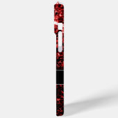 Dunkelrote Imitate Glitzer Glitzern Monogram Case-Mate iPhone Hülle (Rückseite / Links)