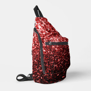 Dunkelrote Imitate Glitzern Glitzer Bling Crossbody Bag