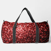 Dunkelrote Imitate Glitzern Glitzer Bling Duffle Bag (Vorderseite)