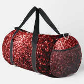 Dunkelrote Imitate Glitzern Glitzer Bling Duffle Bag (Rechte Ecke)