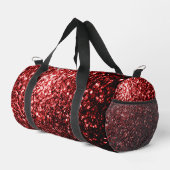 Dunkelrote Imitate Glitzern Glitzer Bling Duffle Bag (Rechte Ecke)