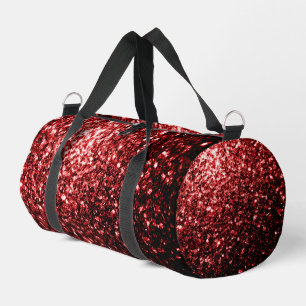 Dunkelrote Imitate Glitzern Glitzer Bling Duffle Bag
