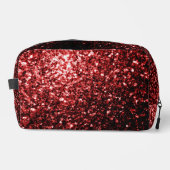 Dunkelrote Imitate Glitzern Glitzer Bling Waschbeutel (Vorderseite)