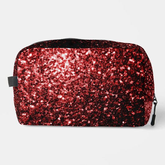 Dunkelrote Imitate Glitzern Glitzer Bling Waschbeutel (Vorderseite)