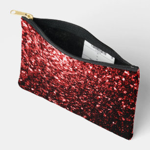 Dunkelrote Imitate Glitzern Glitzer Bling Zubehörtasche