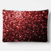 Dunkelrote Imitate Glitzern Glitzer Bling Zubehörtasche (Vorderseite)