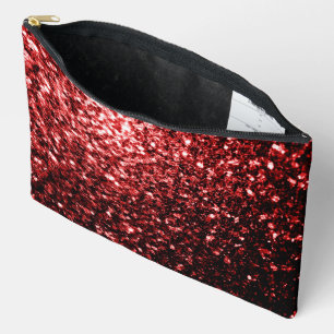 Dunkelrote Imitate Glitzern Glitzer Bling Zubehörtasche