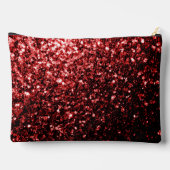 Dunkelrote Imitate Glitzern Glitzer Bling Zubehörtasche (Rückseite)