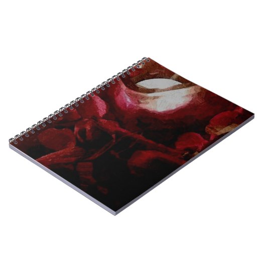 dunkelrote Kerzenleuchte Notizblock (Linke Seite)