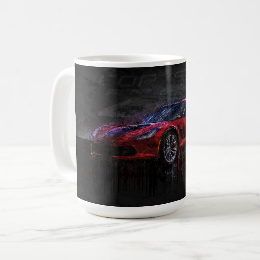 Dunkelrote Korvette Z06 Kaffeetasse (Vorderseite Links)