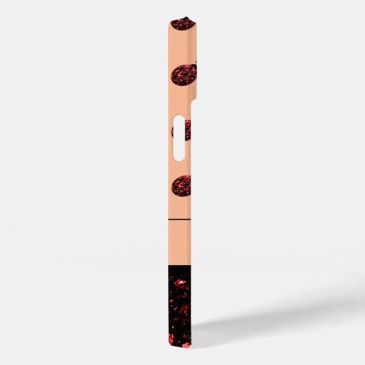 Dunkelrote Ladybug-Glitzer-Glitzern pfirsichzeichn Case-Mate iPhone Hülle (Rückseite / Rechts)