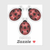 Dunkelrote Ladybug-Imitate Glitzer Glitzern Aufkleber (Blatt)