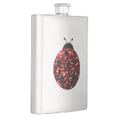 Dunkelrote Ladybug-Imitate Glitzer Glitzern Flachmann (Rechts)